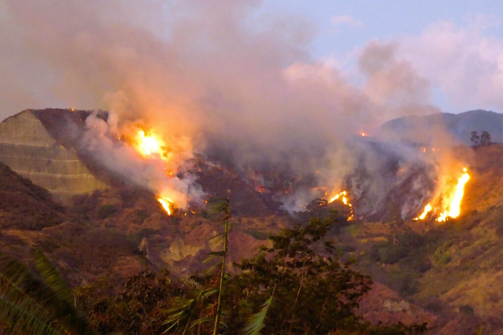 Wildfire in Ecuador.